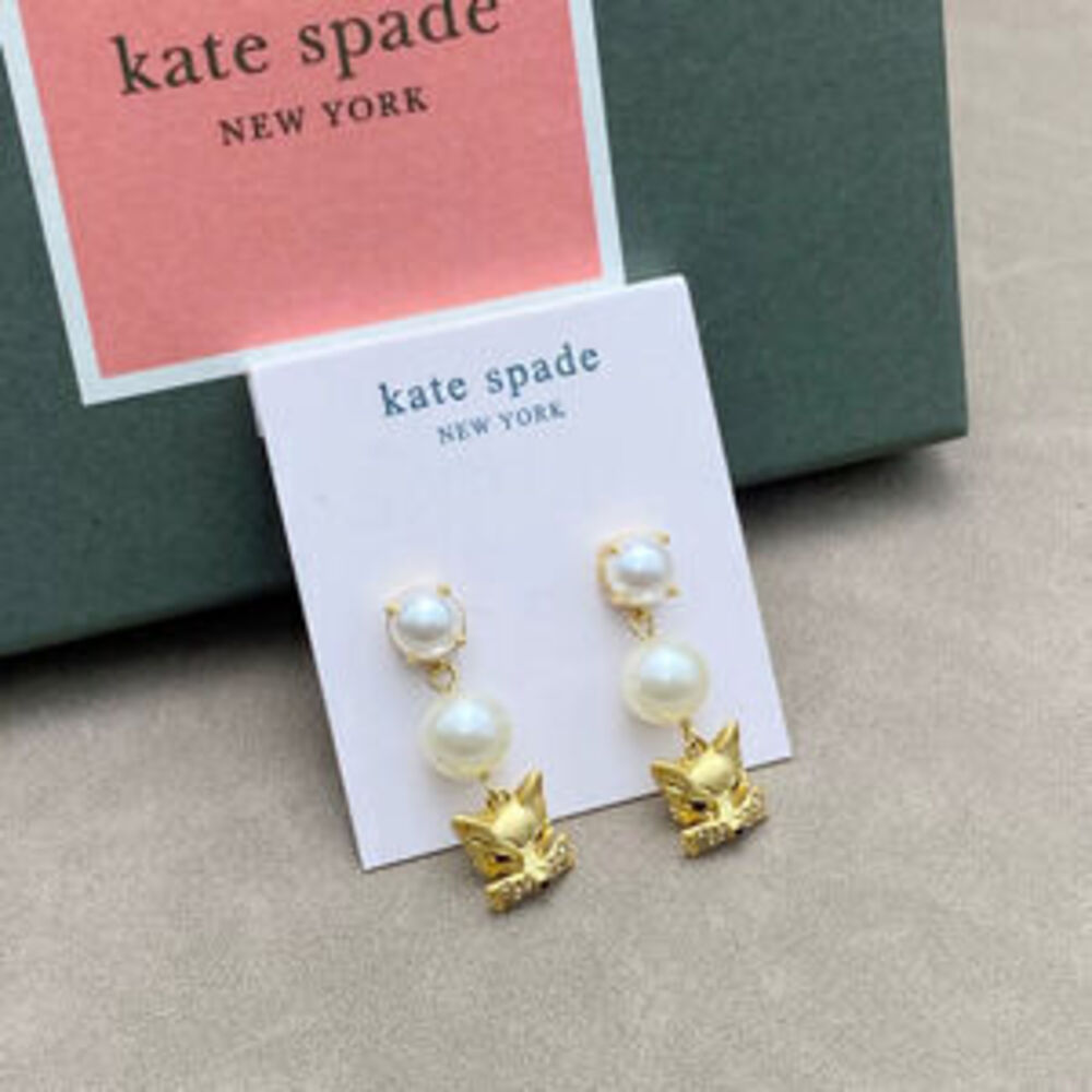 kate spade Fox Rhinestone Pearl Drop Earrings